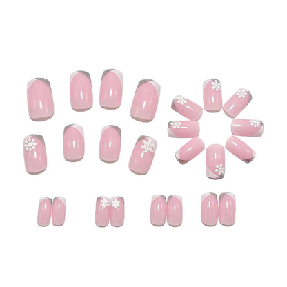 Artificial nails with glamorous snowflake design Acalora