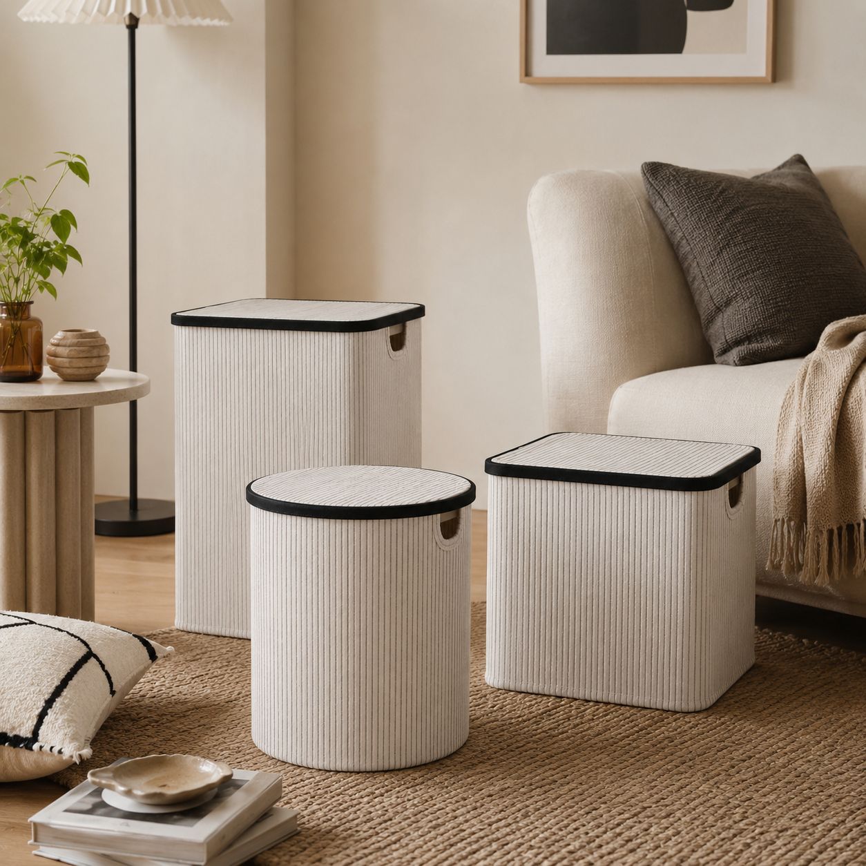 Laundry basket with lid and handles Acalora