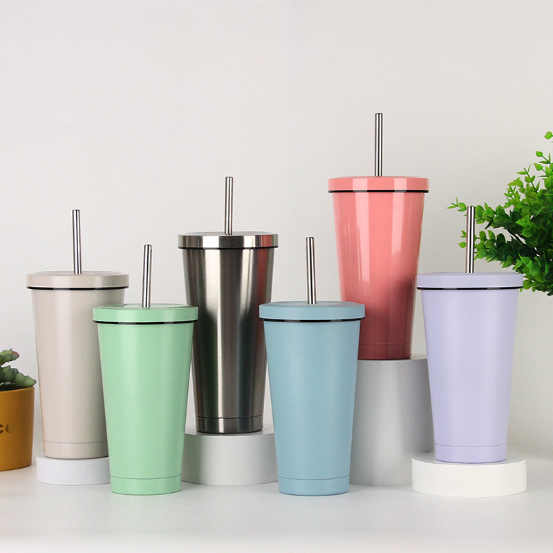 Women's Stainless Steel Tumbler with Straw Skanto