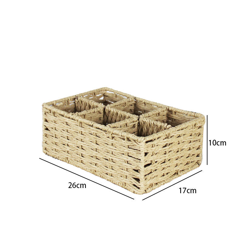 Multi-Sectional Woven Storage Basket Acalora