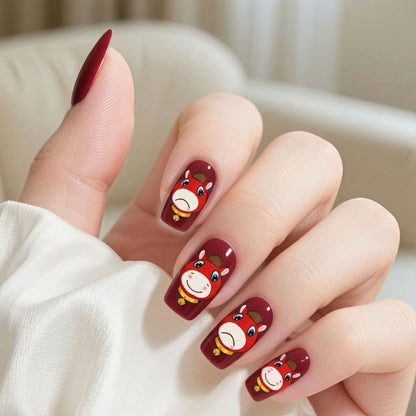 Artificial nails with playful horse motif Acalora