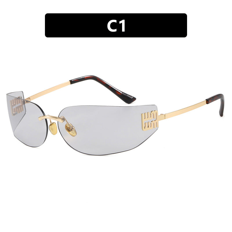 Women's futuristic designer sunglasses with unusual frame and UV protection Bowlift