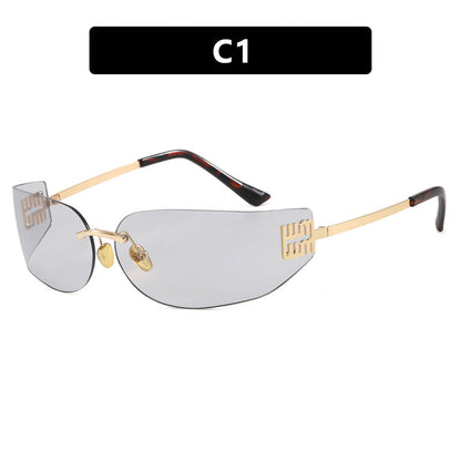 Women's futuristic designer sunglasses with unusual frame and UV protection Bowlift