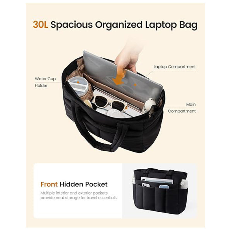 Spacious Quilted Work Tote Acalora