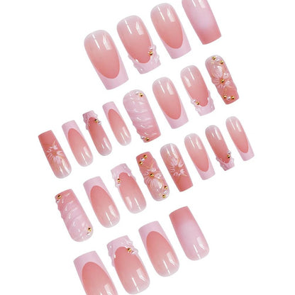 Artistic Floral Press-On Nail Extensions Acalora