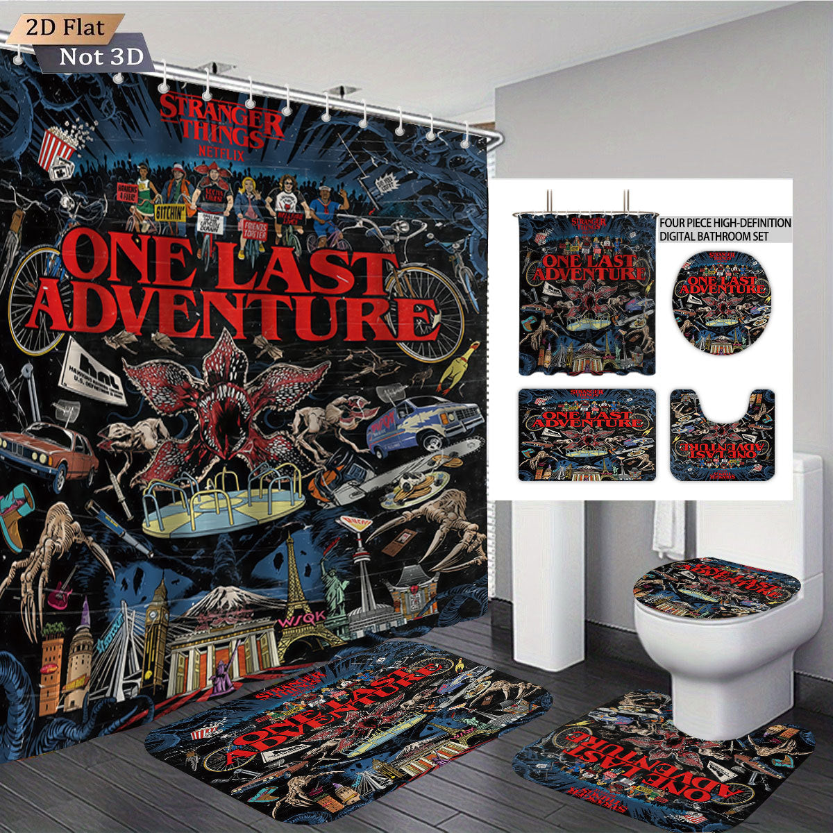 Stranger Things Adventure-Themed Digital Bathroom Set