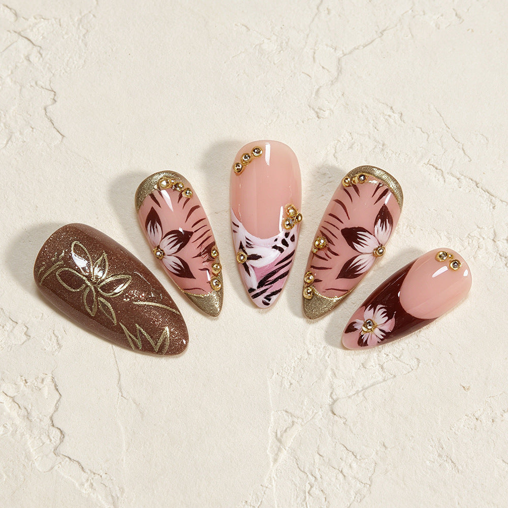 Artistic Long Stiletto Nail Design Acalora