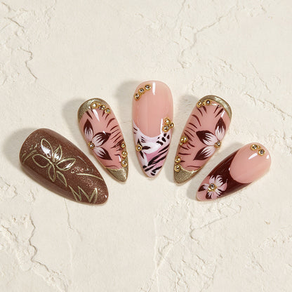 Artistic Long Stiletto Nail Design Acalora
