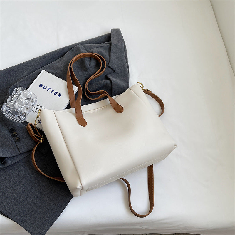 Spacious Soft Leather Tote Bag Acalora
