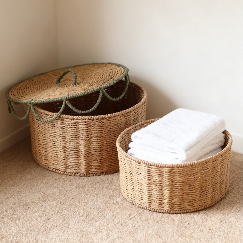 Handcrafted Vintage-Style Storage Basket Acalora