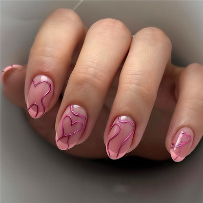 Artistic Heart Design Press-On Nails Acalora