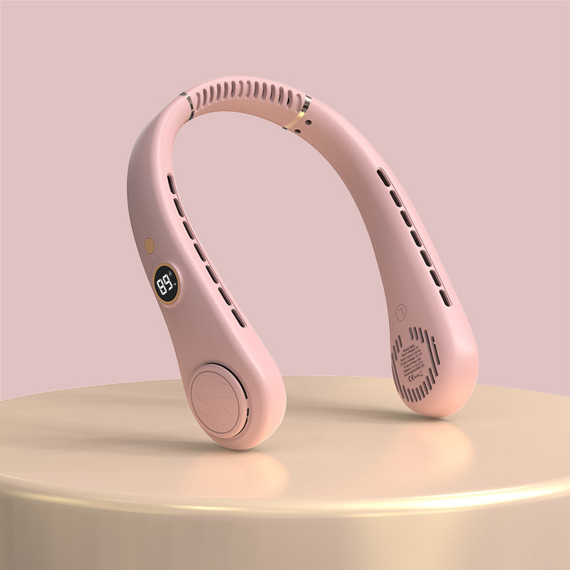 Women's Portable Neck Fan with Temperature Display Skanto