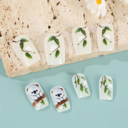 Creative panda design artificial nails Acalora