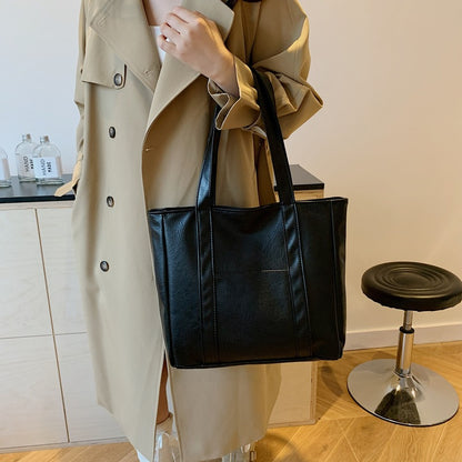 Classic Faux Leather Tote Bag Acalora