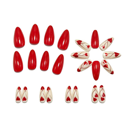 Art nails in elegant heart design Acalora