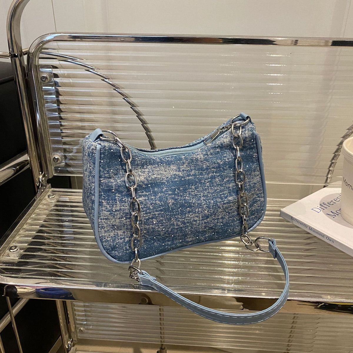 Stylish Chain-Handled Hobo Bag Acalora