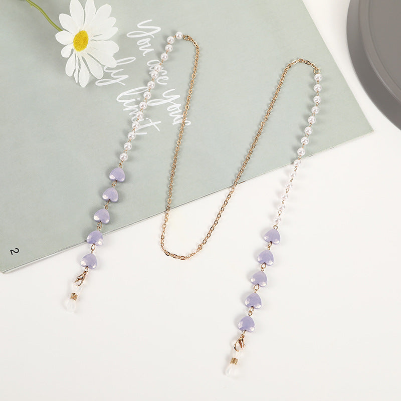 Heart Charm Eyewear Chain Acalora