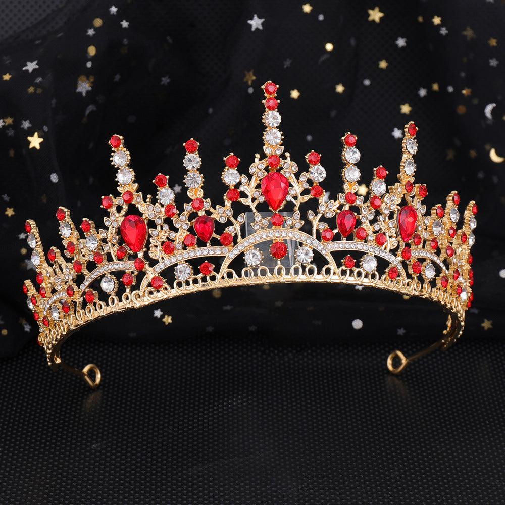 Women's Elegant Crystal Tiara with Filigree Wreath Design