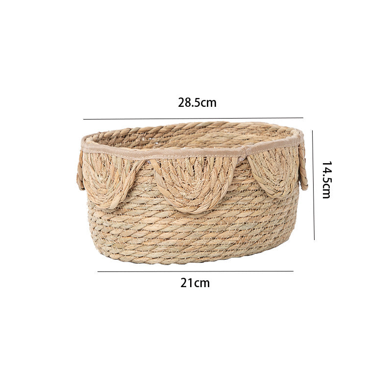 Handwoven decorative basket with ruffles Acalora