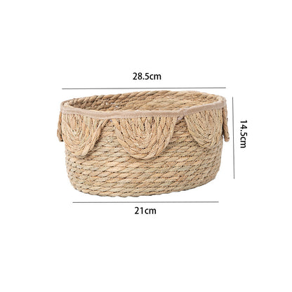 Handwoven decorative basket with ruffles Acalora