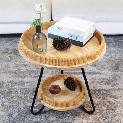 Decorative Round Woven Coffee Table Acalora
