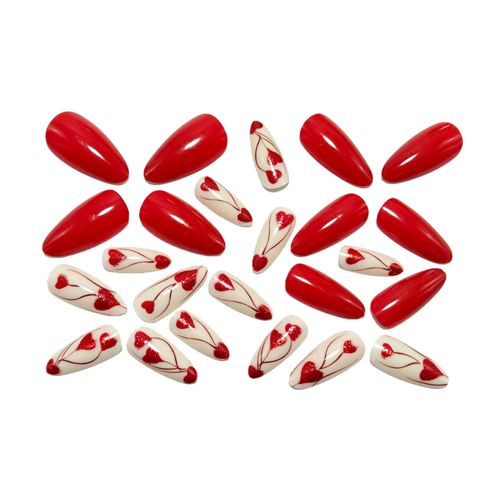 Art nails in elegant heart design Acalora