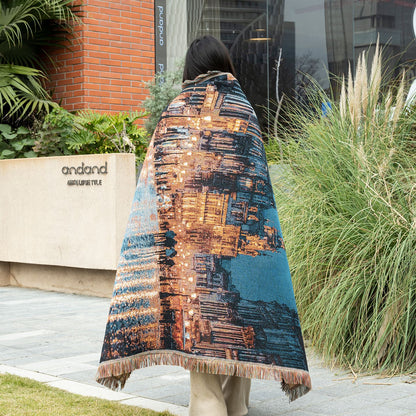 Artistic Cityscape Throw Blanket