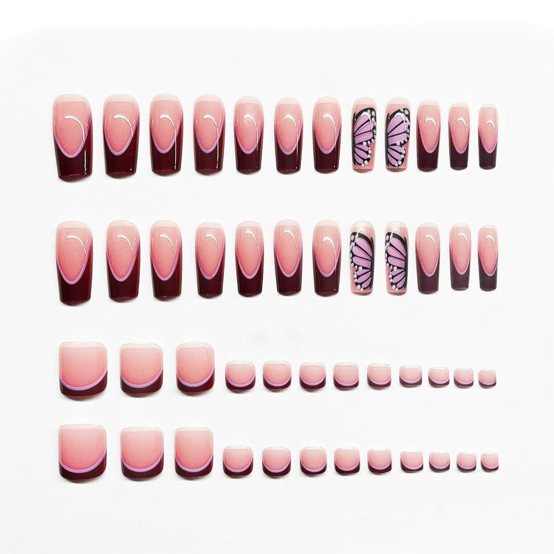 Artistic Butterfly Press-On Nail Set Acalora