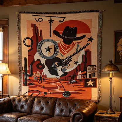 Western-Themed Decorative Throw Blanket