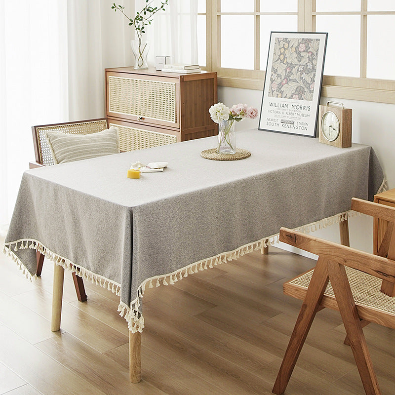Elegant Fringed Tablecloth