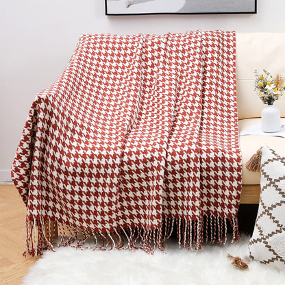 Stylish Houndstooth Pattern Throw Blanket