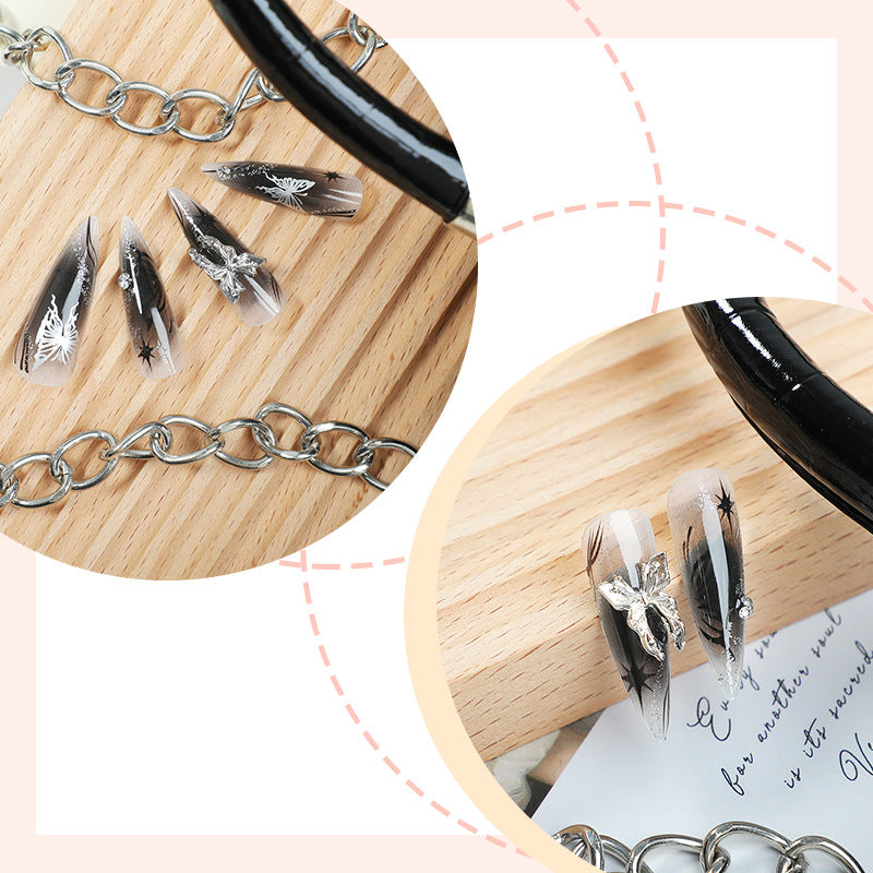 Artistic Short Press-On Nail Set with Floral and Graphic Designs Acalora