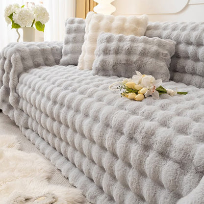Plush Textured Sofa Cover