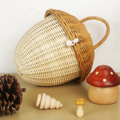Fun Mushroom-Shaped Woven Storage Basket Acalora