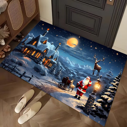 Festive Winter-Themed Entrance Mat