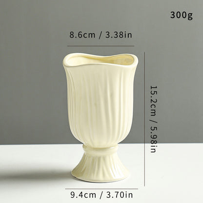 Elegant Textured Ceramic Flower Vase