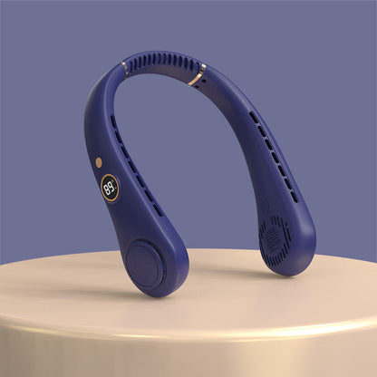 Women's Portable Neck Fan with Temperature Display Bowlift