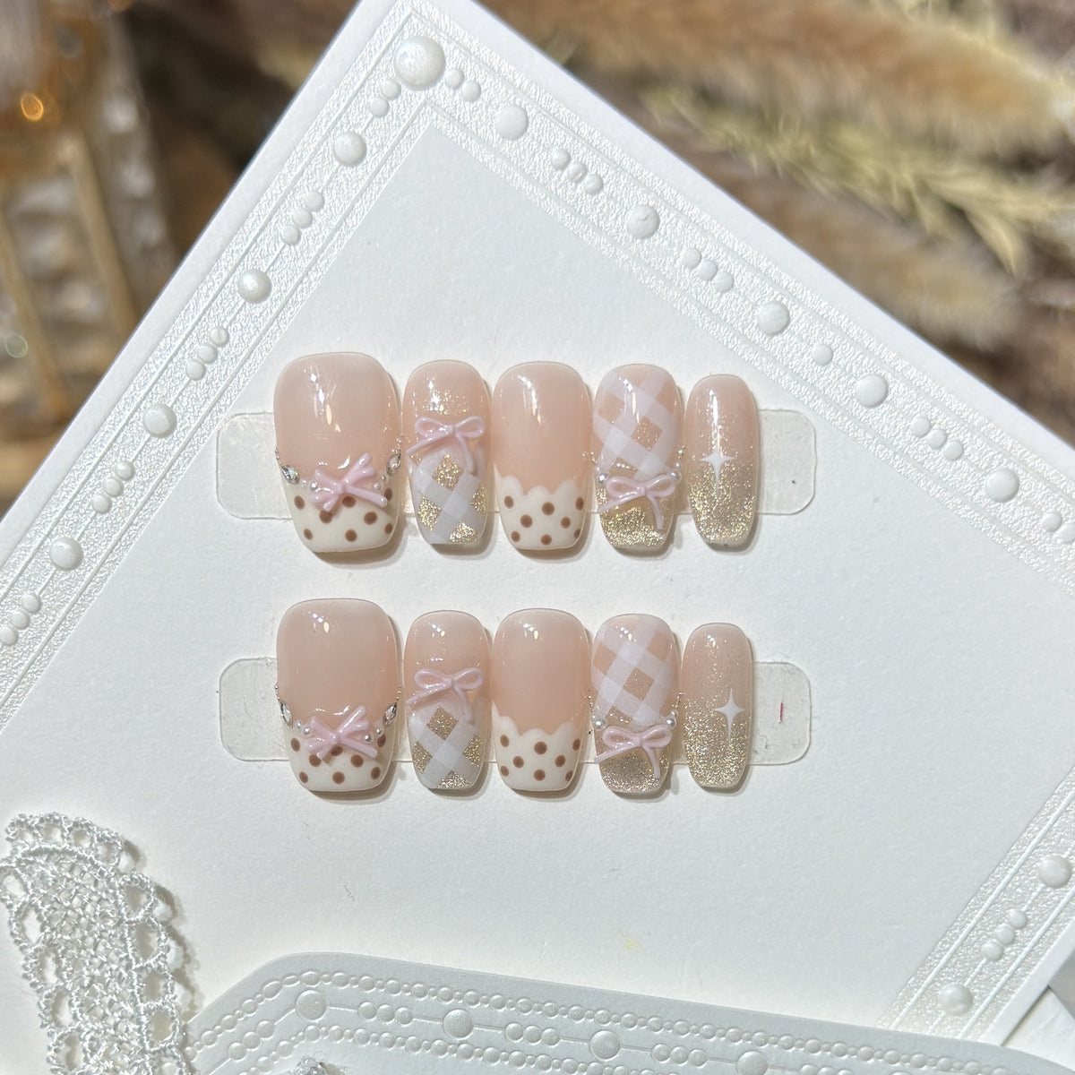 Themed Press-On Nail Art Set with Hello Kitty Designs Acalora