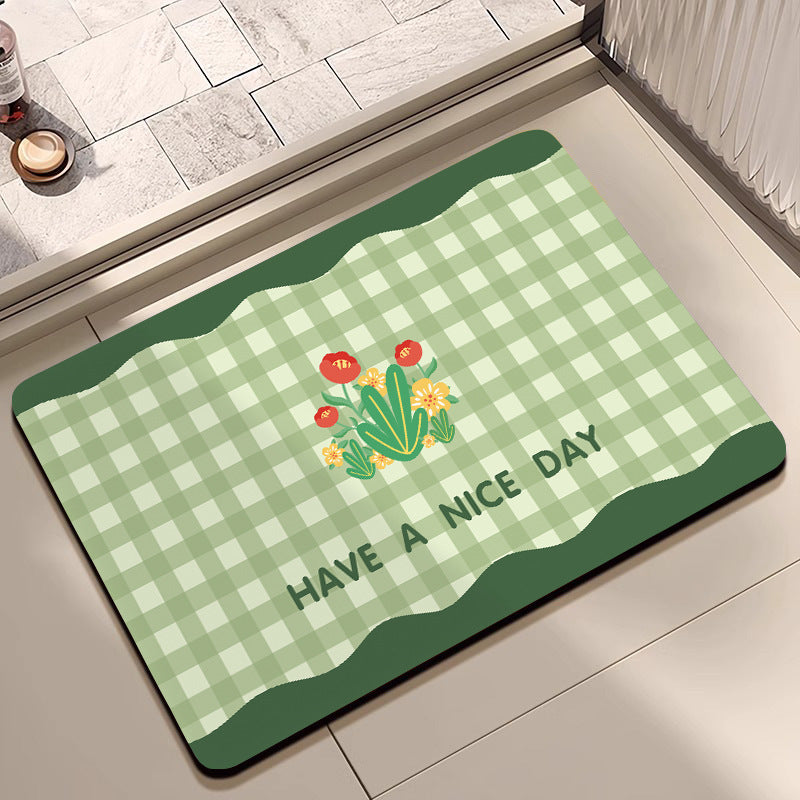 Cheerful Floral Design Indoor Area Mat Acalora