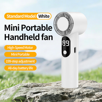 Unisex nan compact rechargeable handheld fan with digital speed display Brehn