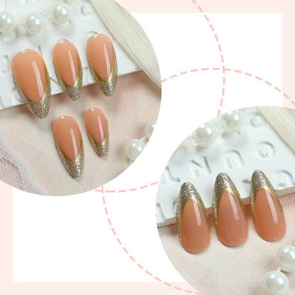 Elegant Stiletto Press-On Nail Set with Glittering Design Acalora