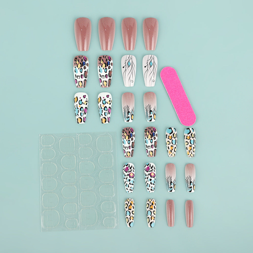 Creative Nail Art Set with Leopard and Flower Patterns Acalora