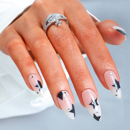 Artistic Press-On Nail Set with Star Design Acalora