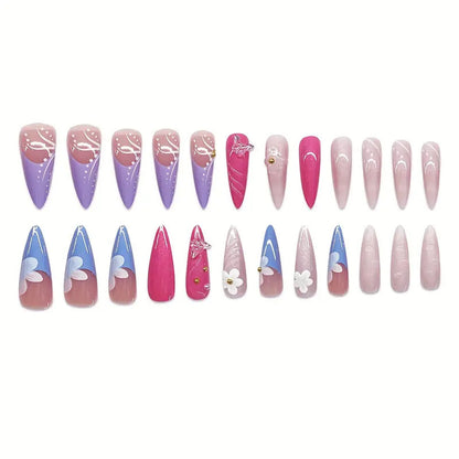 Artistic 3D Floral Nail Art Extensions Acalora