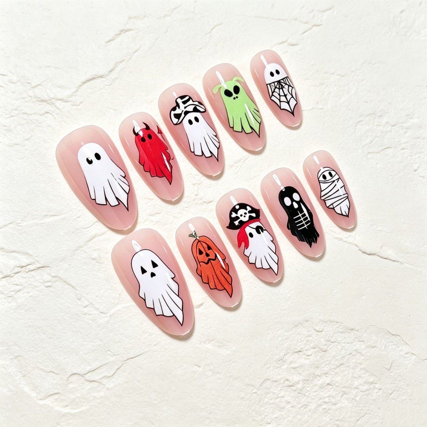 Halloween-themed Press-On Nail Art Kit Acalora