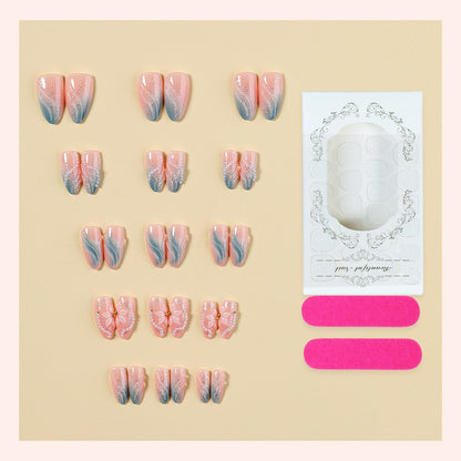Decorative Press-On Nail Art Set with Premium Floral Designs Acalora