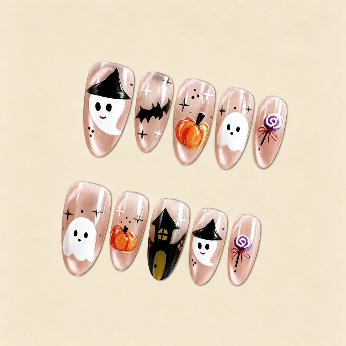 Halloween-Themed Press-On Nail Art Set Acalora 1788495618