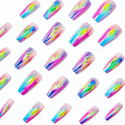 Artistic Flame-Effect Nail Design Acalora