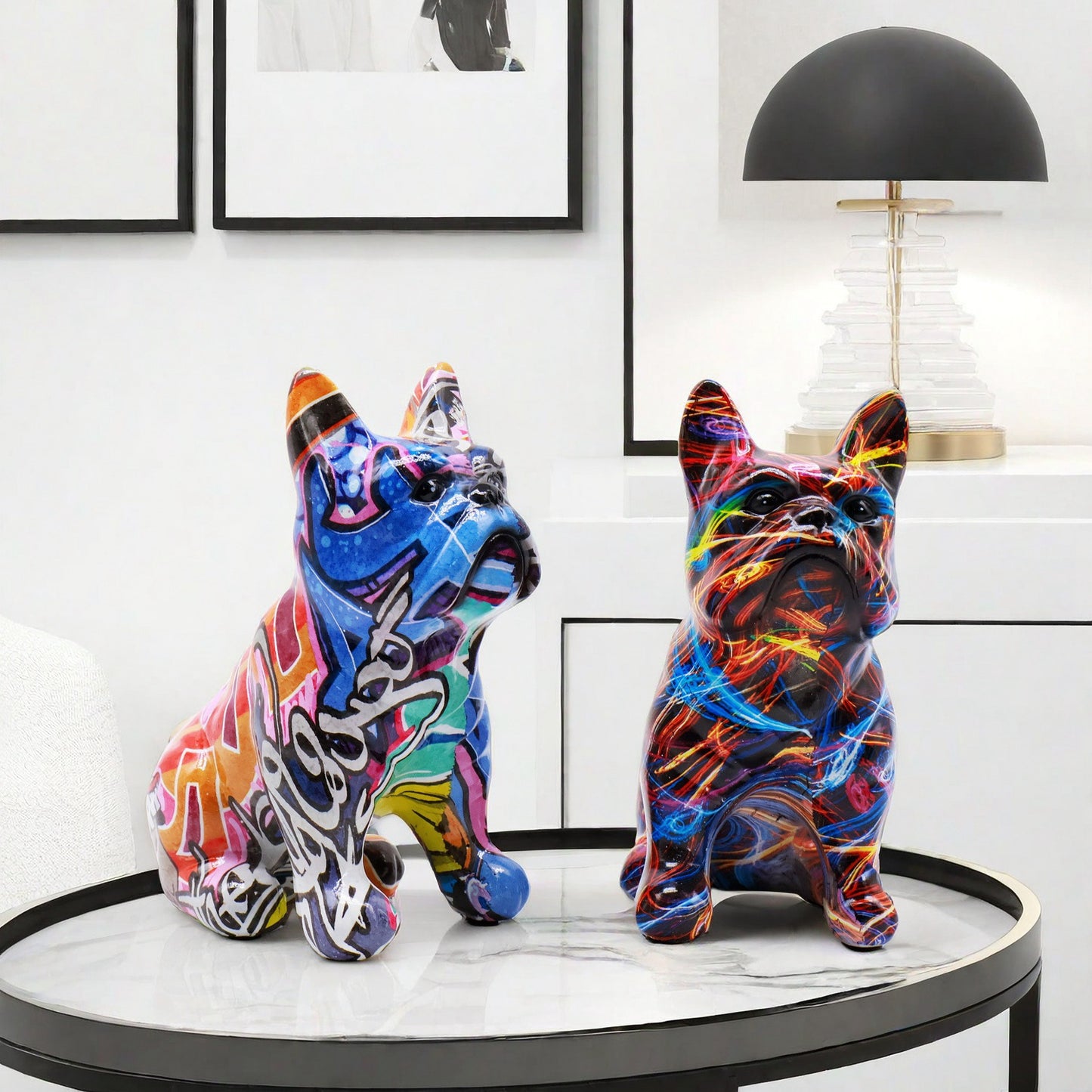 Creative bulldog figurine made of hand-painted resin Acalora