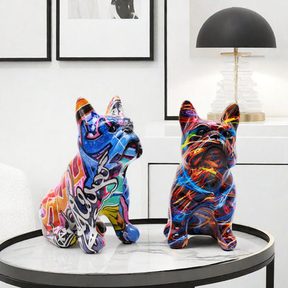 Creative bulldog figurine made of hand-painted resin Acalora